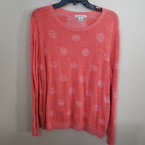 Liz Claiborne sweater w polka dots Coral color